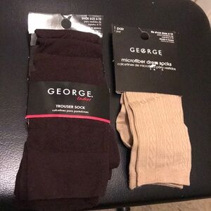George Ladies Trouser and Microfiber Dress Socks - Brown and Tan. 6 pair